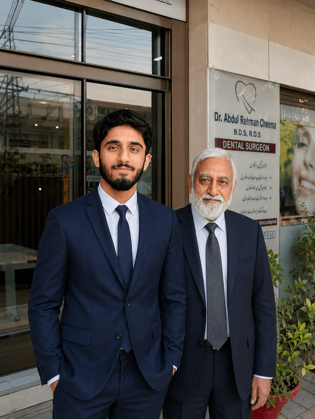 Moiz Khurram with his grandfather, Dr. Muhammad Saleem Akhter